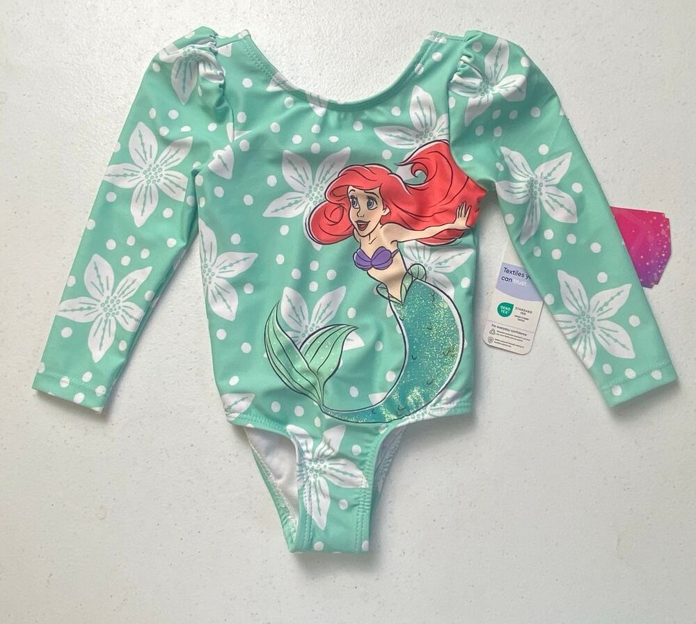 Ariel Long Sleeve One Piece Disney Princess Swimsuit Size Infant 12 Months NWT